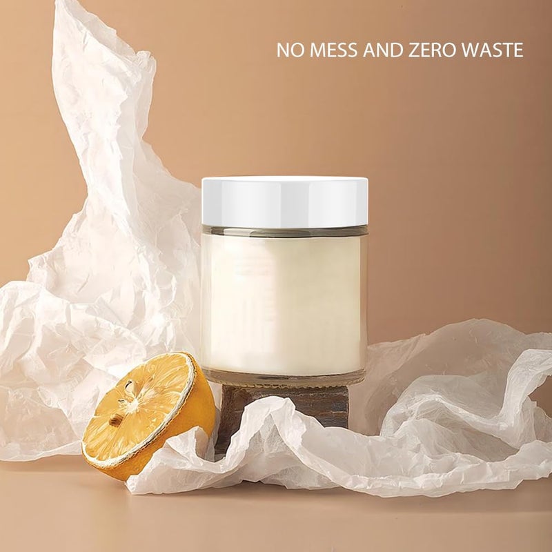 Tecohouse عبوة من 2 مرطبان زجاجي صغير بغطاء من تيكوهاوس، برطمانات زجاجية سعة 118 مل مع ملصقات، برطمانات لوشن زجاجية بأغطية وبطانات داخلية، حاوية أدوات زينة للسلايم والمكياج والكريم واللوشن ومستحضرات التجميل - Image 2